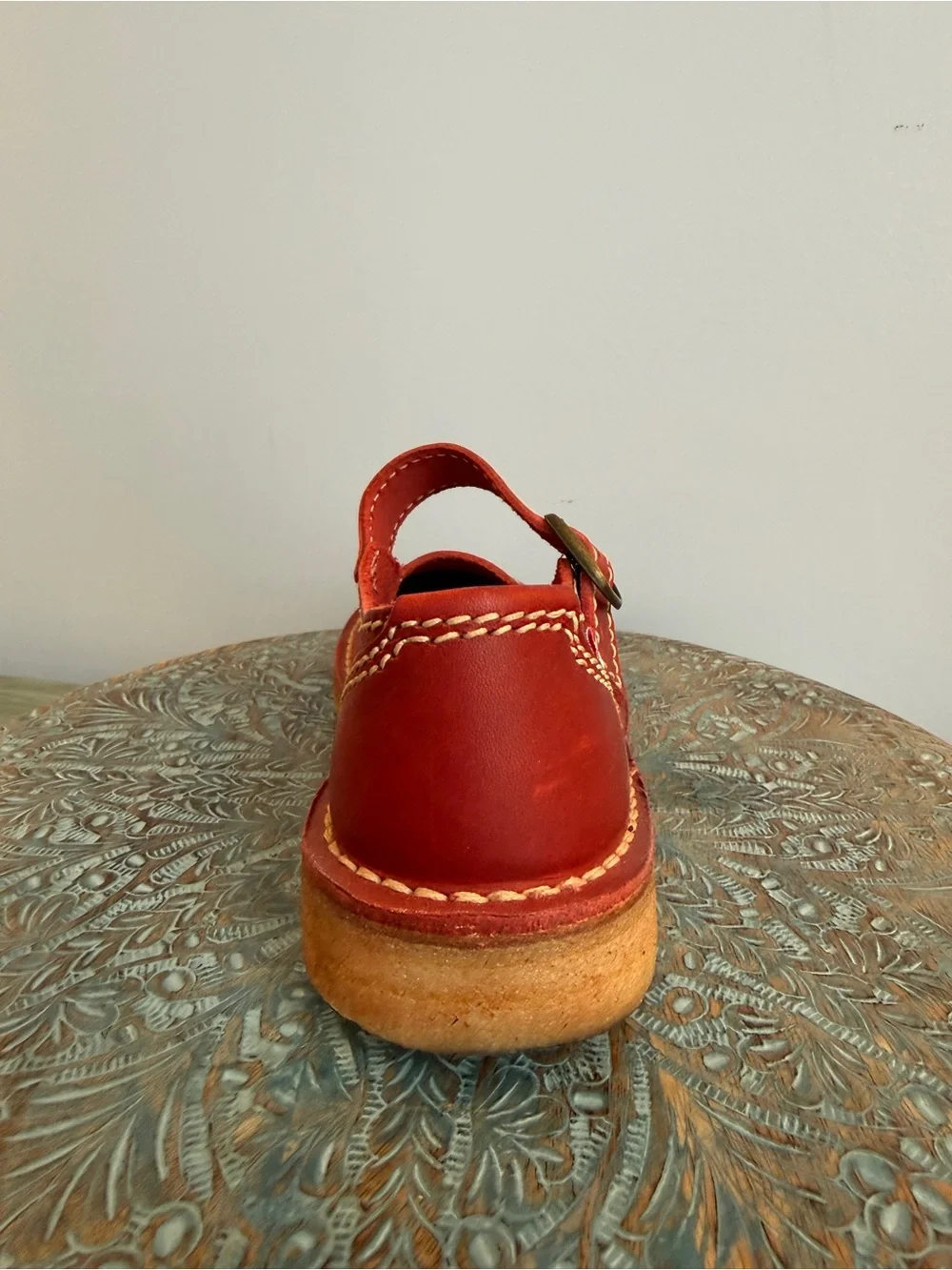 Duckfeet HIMMERLAND GRANATE Red Leather Mary Janes Size 39